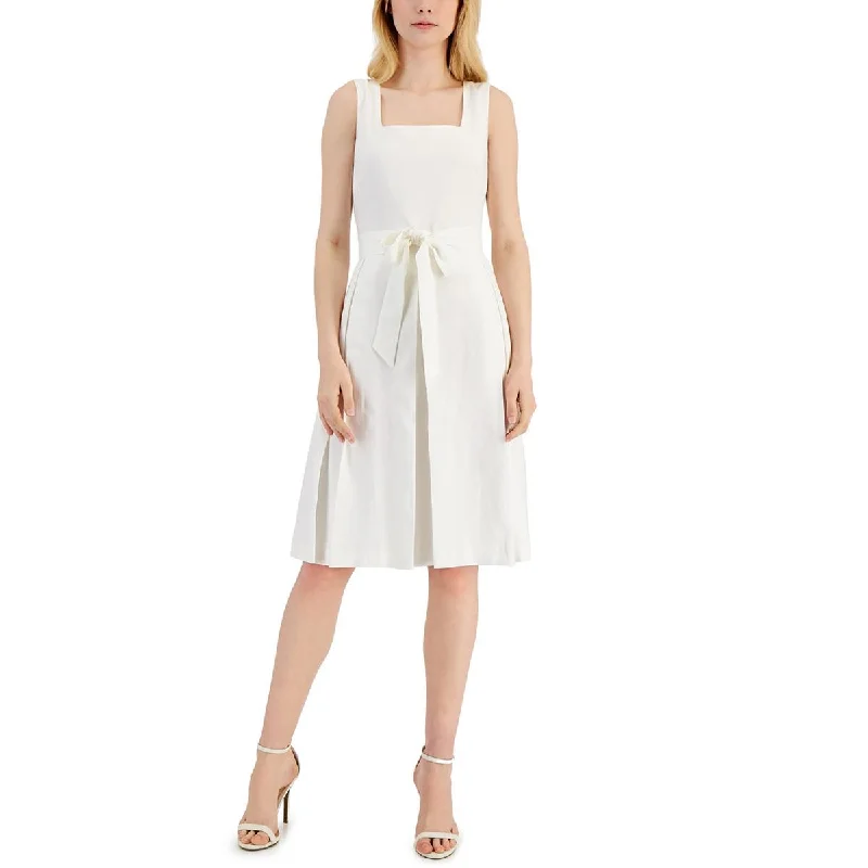 Women's High-Fashion Clothes Sleek Design Anne Klein Womens Sleeveless Linen Fit & Flare Dress