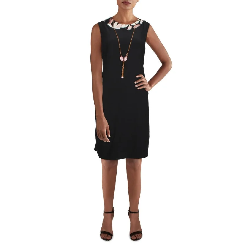 Women's Clothing For Travel Feminine Flow R&M Richards Womens Petites Knit Sleeveless Sheath Dress