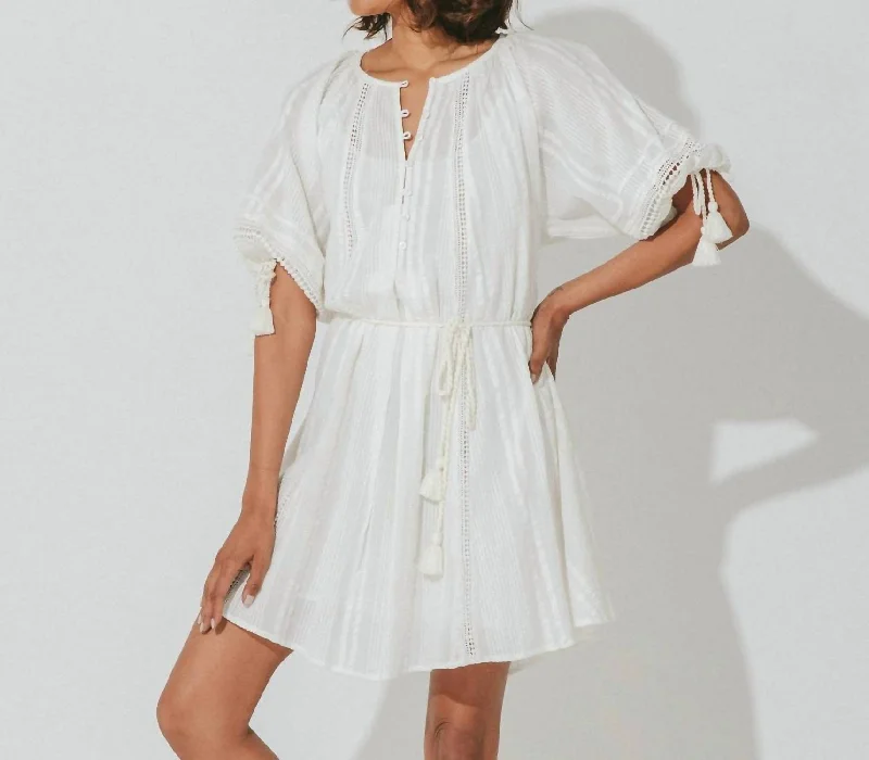 Women's Vacation Garments Vintage Elegance Alba Mini Dress In Ivory