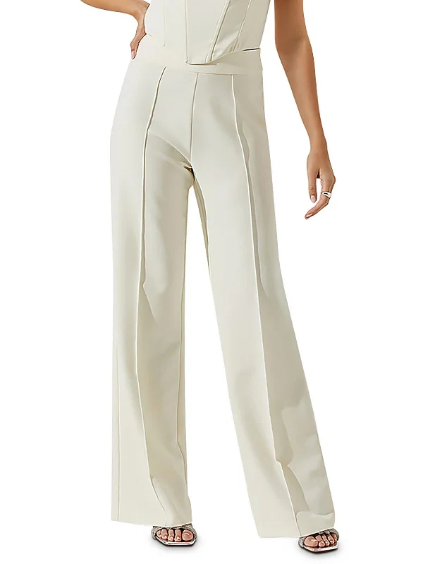 Women's Evening Apparel Contemporary Elegance Madison Womens High Rise Wide Leg Straight Leg Pants