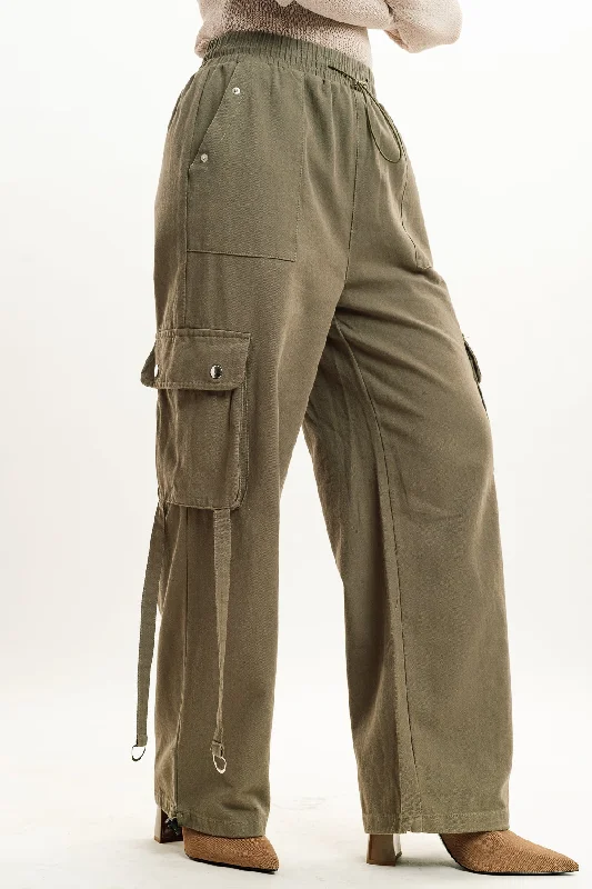 Women's Work Apparel Graceful Movement Grey Street Style Cargo Pant