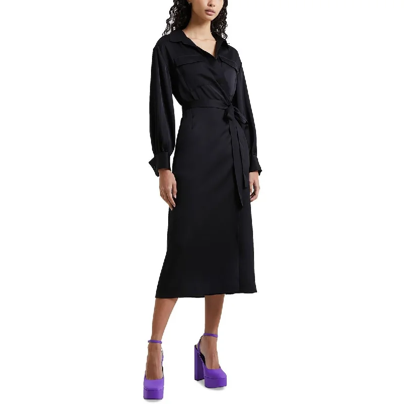 Women's Clothing For Special Occasions Stylish Statements French Connection Womens Harlow Satin Wrap Dress