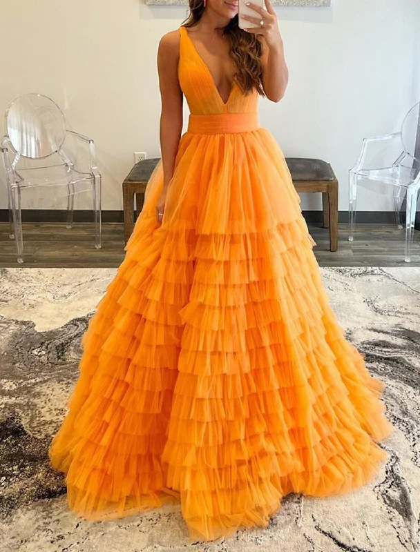 Women's Loungewear Clothes Stylish Savings Ball Gown Evening Gown Elegant Dress Quinceanera Birthday Floor Length Sleeveless V Neck Tulle with Pleats