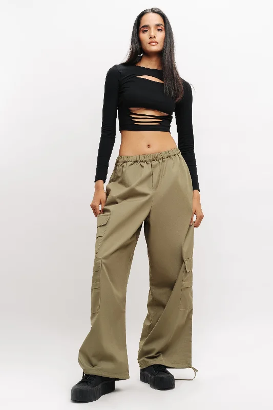 Women's Athletic Clothes Limited Time Offers Olive Baggy Pants