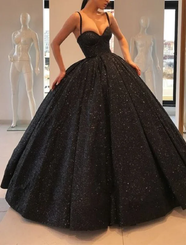 Women's Fashion-Forward Apparel Seasonal Fashion Ball Gown Glittering Sparkle Engagement Formal Evening Dress Sweetheart Neckline Sleeveless Sweep / Brush Train Sequined with Sequin