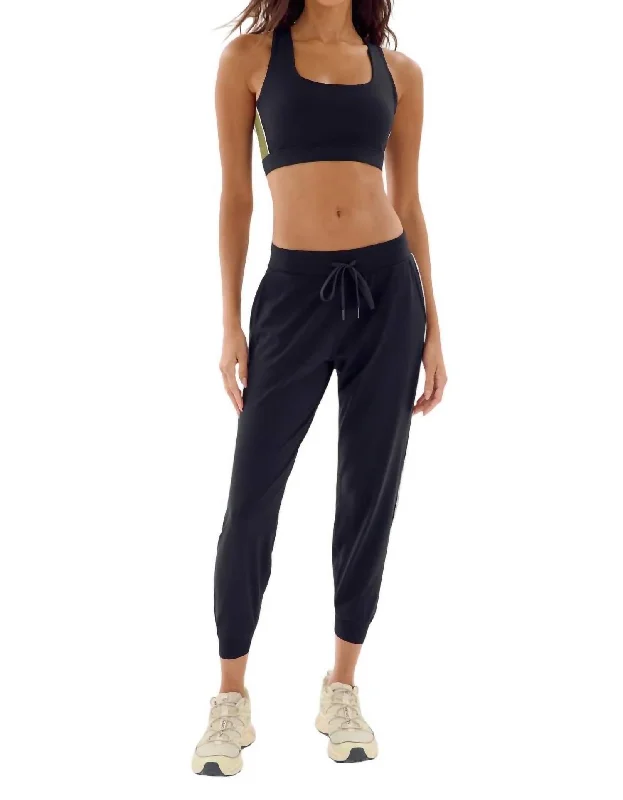 Women's Clothing Apparel Seasonal Clearance Airweight Jogger With Piping In Black