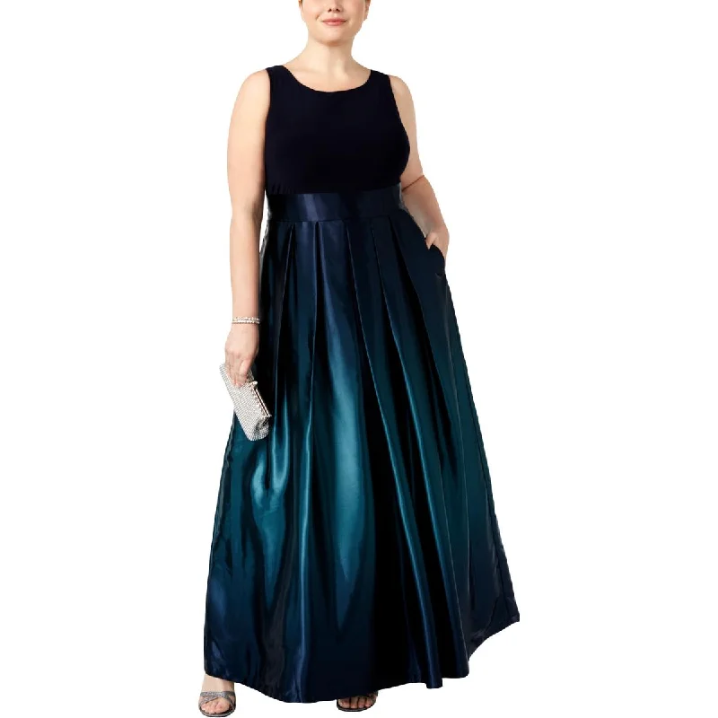 Women's Trendy Clothing Trendy Urban Attire SLNY Womens Plus Satin Sleeveless Formal Dress