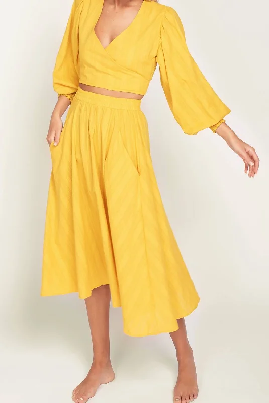 Women's Seasonal Wardrobe Clothing Style Upgrade Paula Skirt In Marigold