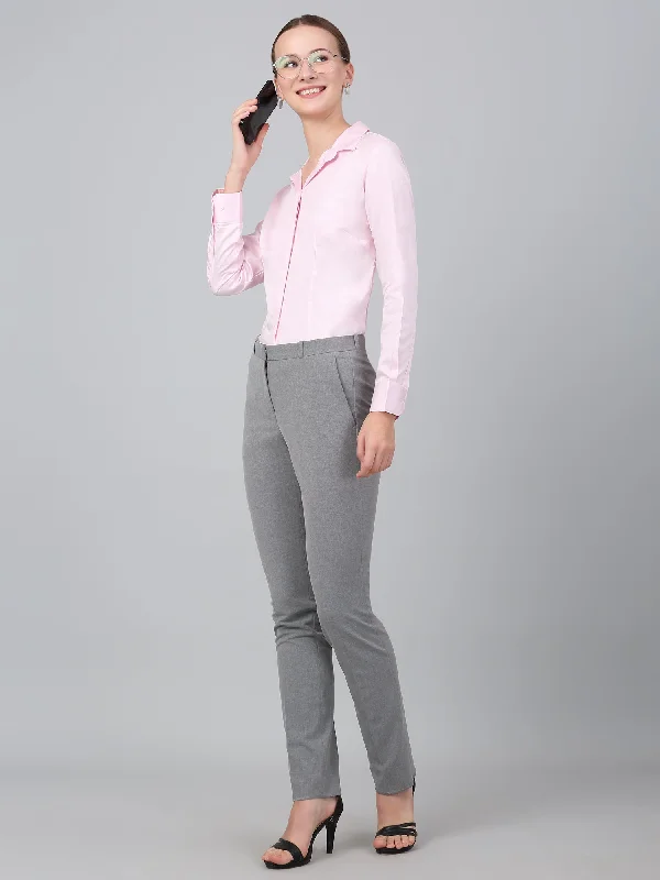 Women's Transitional Apparel Versatile Wardrobe Essentials Women's Pink Solid Formal Shirt