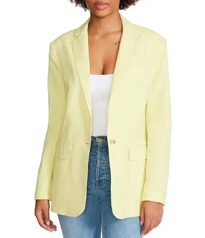 Women's Charming Outfit For Events Limited Stock On The Edge Linen Blazer - Sunny Lime