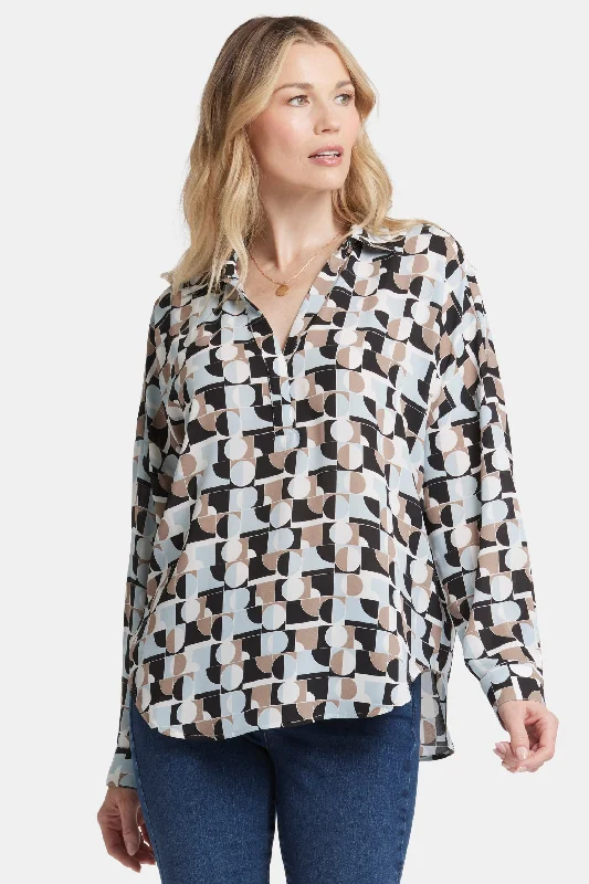 Women's Party Outfit Relaxed Style Becky Blouse - Light & Fog