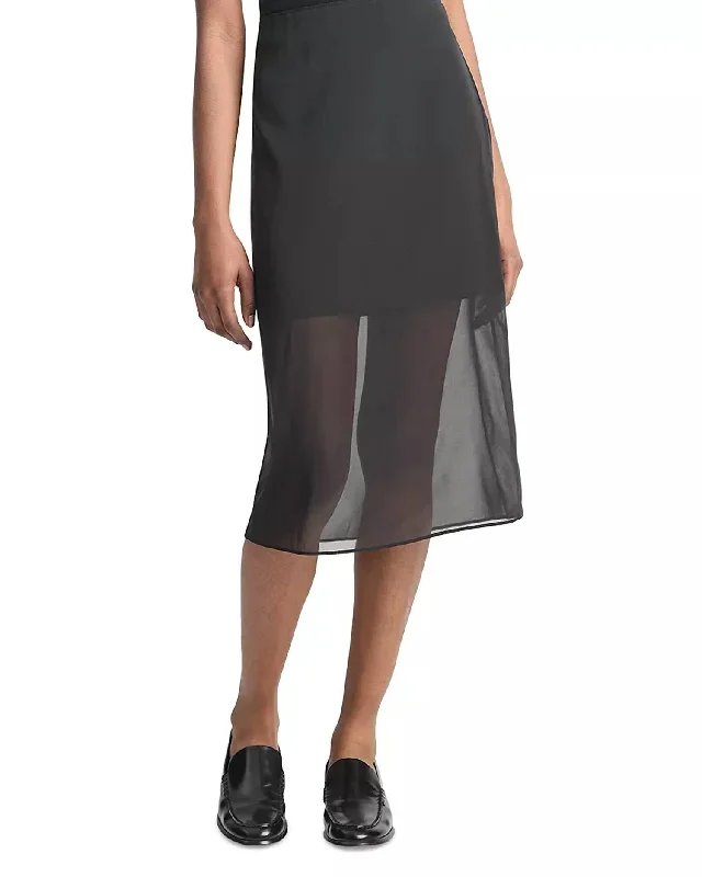 Tailored Clothing For Women Seasonal Fashion Sheer Pencil Skirt In Black