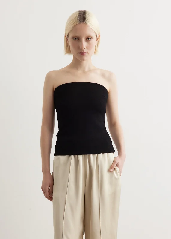 Women's Festive Attire Nordic Minimalist Home Look Omnia Strapless Top